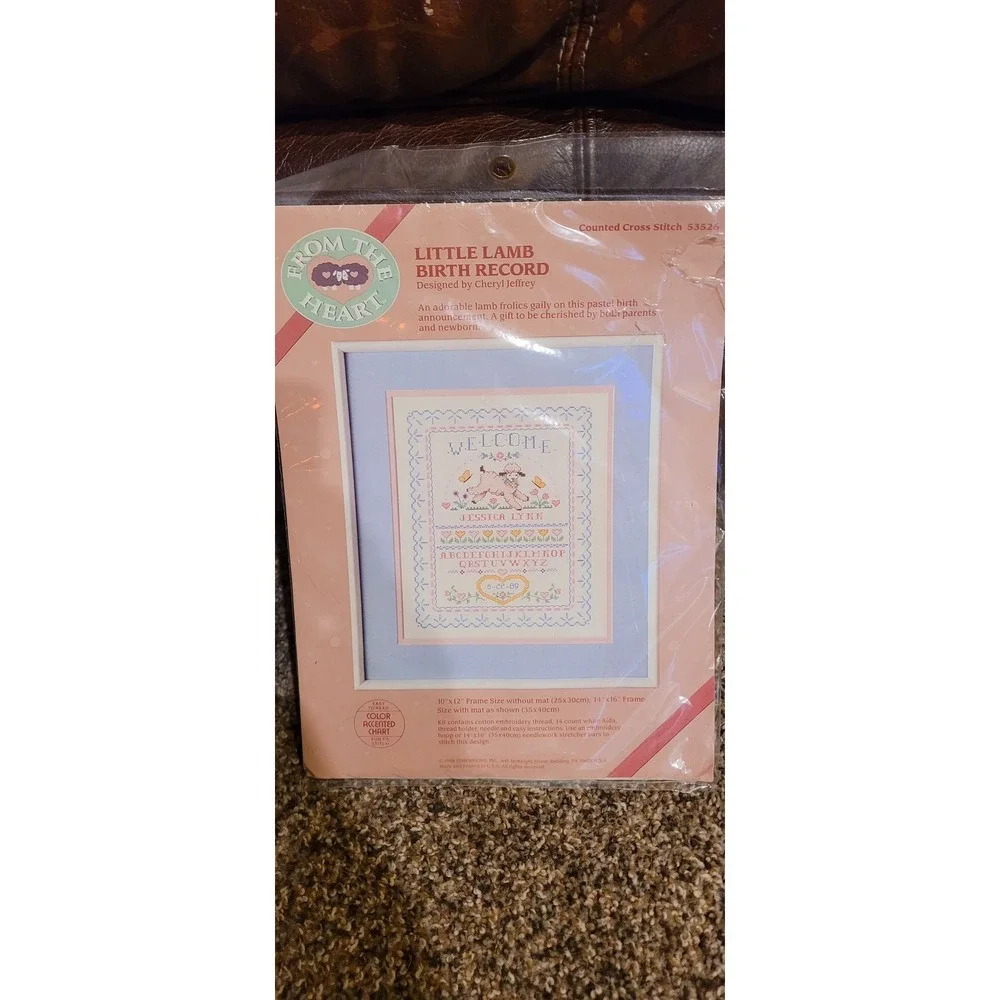 Vintage Needlecraft Kit Lot (4) Christmas Cross Stitch &‎ Crewel Samplers NOS